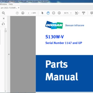 DAEWOO DOOSAN S130W V EXCAVATOR PARTS MANUAL Serial Number 1147 and UP - PDF DOWNLOAD