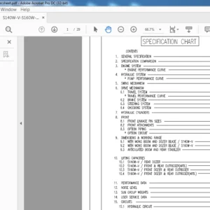 DAEWOO DOOSAN S140W V S160W V EXCAVATOR SPECSHEET ENGINE MANUAL  - PDF DOWNLOAD