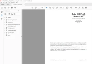 DAEWOO DOOSAN SOLAR 015 PLUS SOLAR 018 VT EXCAVATOR OPERATION AND MAINTENANCE MANUAL 022-00075AE - PDF DOWNLOAD
