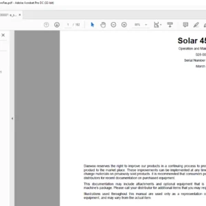DAEWOO DOOSAN SOLAR 450LC V EXCAVATOR Operation and Maintenance Manual 028 00001E - PDF DOWNLOAD