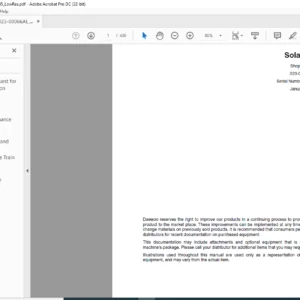 DAEWOO DOOSAN SOLAR 75 V EXCAVATOR SHOP MANUAL 023 000066AE  - PDF DOWNLOAD