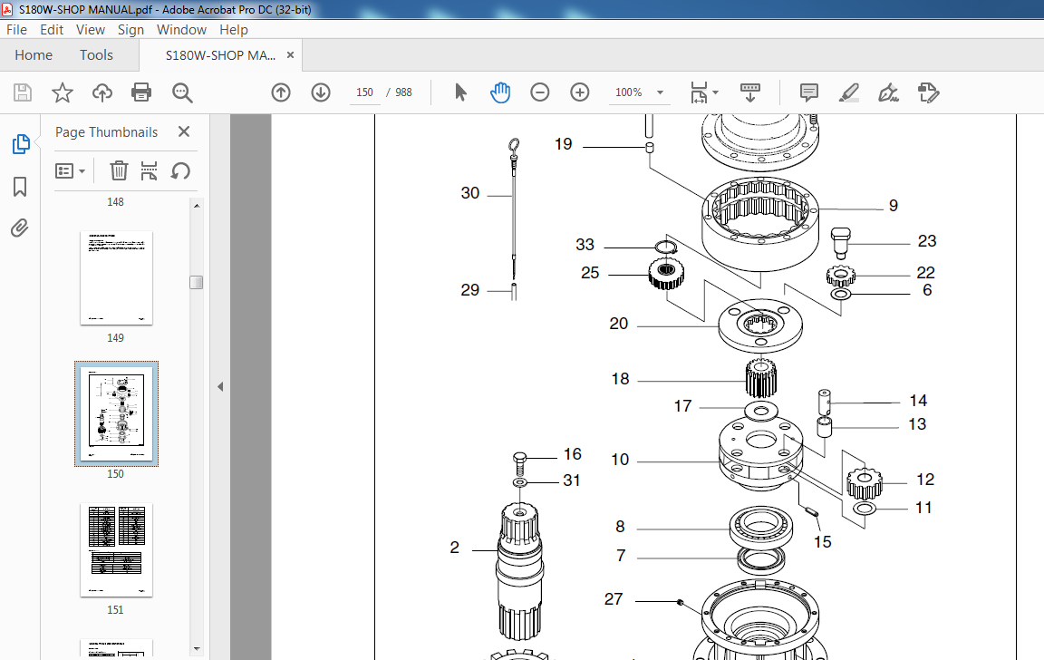 DAEWOO DOOSAN Solar 180W—V EXCAVATOR Shop MANUAL 023 00068E - PDF ...