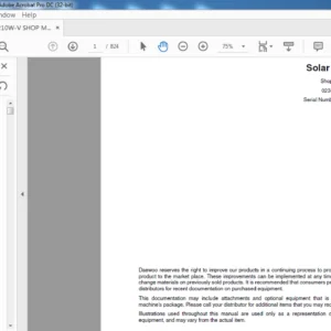 DAEWOO DOOSAN Solar210W—V EXCAVATOR SHOP Manual 023-00064E - PDF DOWNLOAD