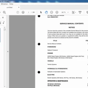 Daewoo Doosan 1550XL(DSL702) 1760XL(DSL802) 2060XL(DSL902) Skid Steer Loader Service Manual