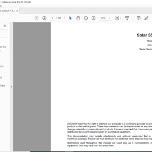 DAEWOO DOOSAN 55 W V PLUS EXCAVATOR SHOP MANUAL - PDF DOWNLOAD