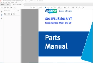 DAEWOO DOOSAN S015 PLUS S018 VT EXCAVATOR PARTS MANUAL 021-00083CEF  - PDF DOWNLOAD