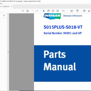 DAEWOO DOOSAN S015 PLUS S018 VT EXCAVATOR PARTS MANUAL 021-00083CEF  - PDF DOWNLOAD