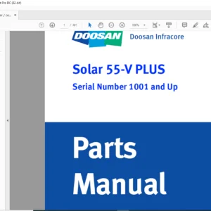 DAEWOO DOOSAN SOLAR 55V PLUS EXCAVATOR PARTS MANUAL Serial Number 1001 and Up  - PDF DOWNLOAD
