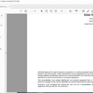 DAEWOO DOOSAN SOLAR 55V PLUS EXCAVATOR SHOP MANUAL Serial Number 1001 and Up  - PDF DOWNLOAD
