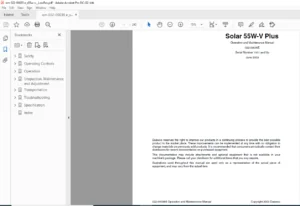DAEWOO DOOSAN SOLAR 55W V PLUS Operation and Maintenance Manual 022-00035E  - PDF DOWNLOAD