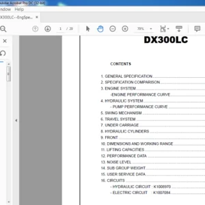 DOOSAN DX300LC ENGINE SPECSHEET MANUAL - PDF DOWNLOAD