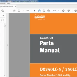 DOOSAN DX340LC-5 DX350LC-5 EXCAVATOR PARTS MANUAL 950106-00999EF - PDF DOWNLOAD