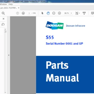 DOOSAN S55 EXCAVATOR PARTS MANUAL SN 0001 AND UP - PDF DOWNLOAD