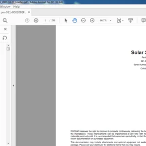 DOOSAN SOLAR 30 PLUS EXCAVATOR PARTS MANUAL 021 00020BEF  - PDF DOWNLOAD