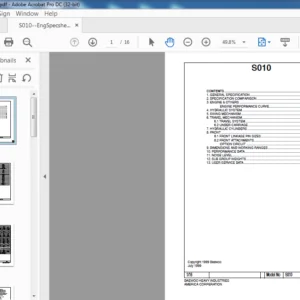DOOSAN SOLAR010 ENGINE SPECSHEET MANUAL - PDF DOWNLAOD