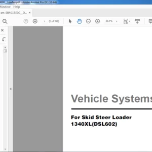 Daewoo Doosan 1340XL DSL602 Skid Steer Loader Vehical System Manual - PDF DOWNLOAD