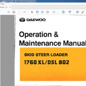 Daewoo Doosan 1760XL DSL802 Skid Steer Loader Operation & Maintenance Manual - PDF DOWNLOAD