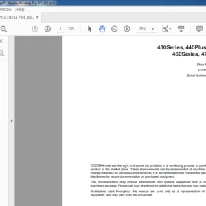 Daewoo Doosan 430 440 Plus 450 460 470 Plus Series Skid Steer Loader Shop Manual - PDF DOWNLOAD