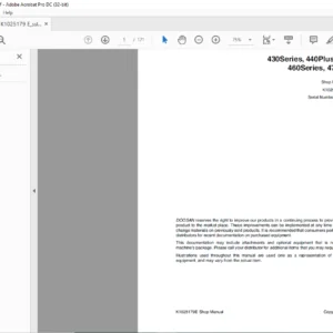 Daewoo Doosan 430 440 Plus 450 460 470 Plus Series Skid Steer Loader Shop Manual - PDF DOWNLOAD