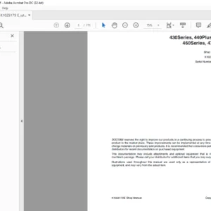 Daewoo Doosan 430 440 Plus 450 460 470 Plus Series Skid Steer Loader Shop Manual - PDF DOWNLOAD