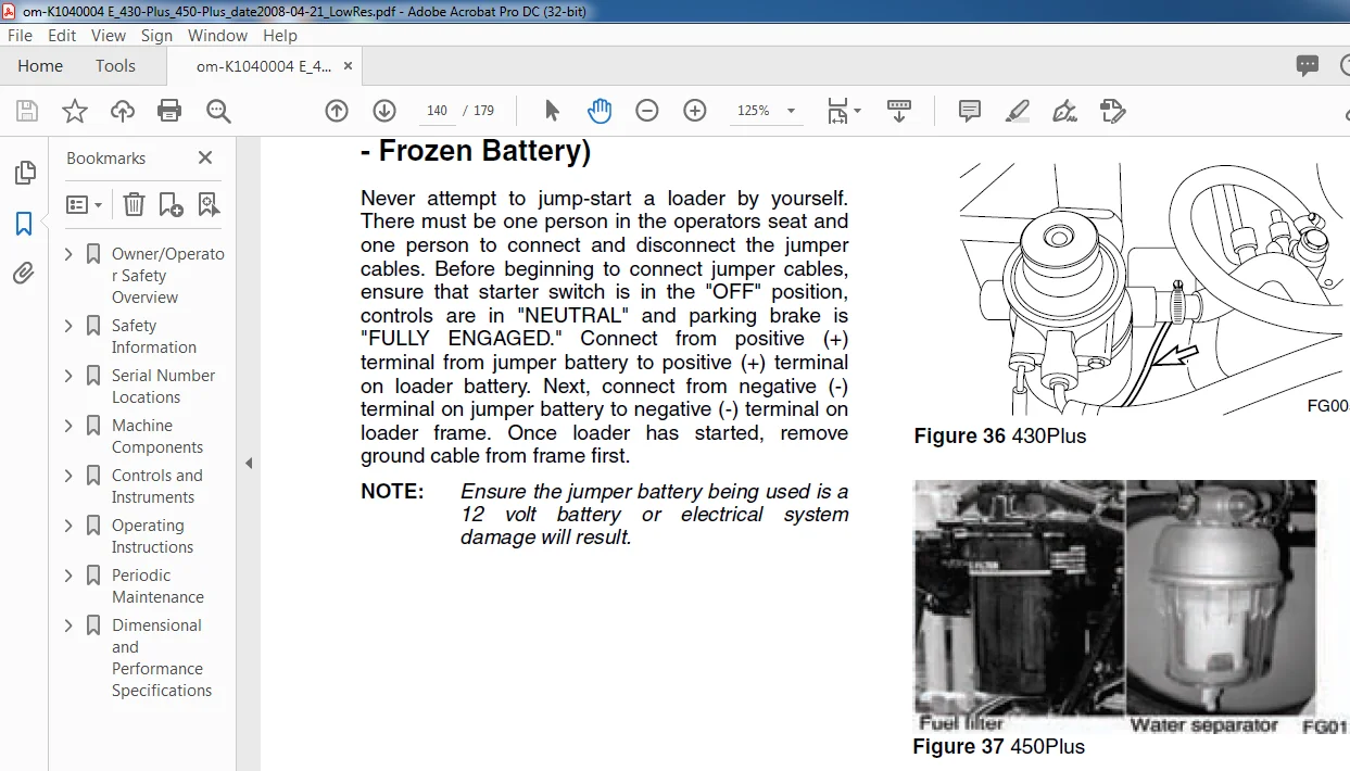 Daewoo Doosan 430 Plus 450 Plus Skid Steer Loader Operation & Maintenance Manual - PDF DOWNLOAD - Image 4
