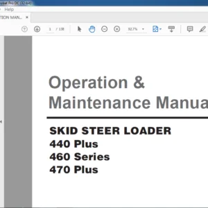 Daewoo Doosan 440 Plus 460 470 Plus Series Skid Steer Loader Operation & Maintenance Manual - PDF DOWNLOAD
