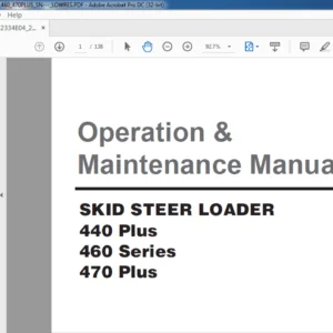 Daewoo Doosan 440 Plus 460 Series 470 Plus Skid Steer Loader Operation & Maintenance Manual - PDF DOWNLOAD