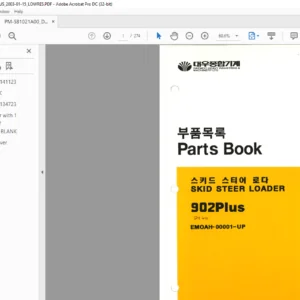 Daewoo Doosan 902 Plus Skid Steer Loader Parts Manual - PDF DOWNLOAD