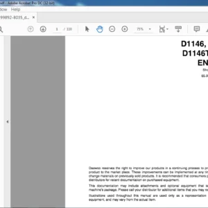Daewoo Doosan D1146 D1146T D1146TI Diesel Engine Shop Manual - PDF DOWNLOAD