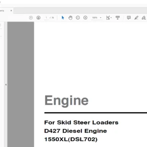 Daewoo Doosan D427 Diesel Engine 1550XL DSL702Skid Steer Loader Service Manual - PDF DOWNLOAD