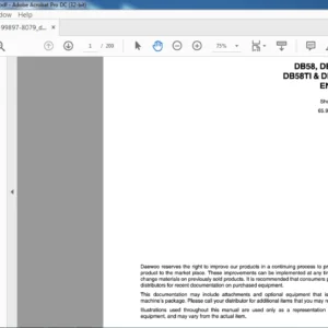 Daewoo Doosan DB58 DB58S DB58T DB58TI DB58TIS Diesel Engine Shop Manual  - PDF DOWNLOAD