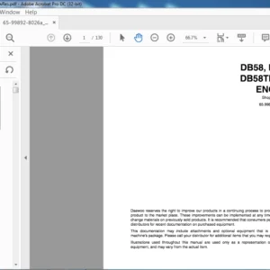 Daewoo Doosan DB58 DB58T & DB58TI Excavator Diesel Engine Shop Manual  - PDF DOWNLOAD