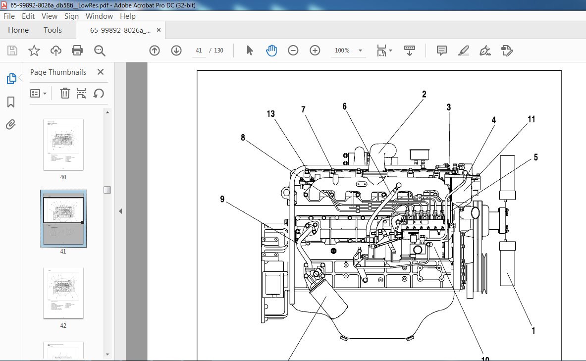 Daewoo Doosan DB58 DB58T & DB58TI Excavator Diesel Engine Shop Manual ...