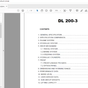 Daewoo Doosan DL 200-3 Wheel Loader Engine Specsheet Manual - PDF DOWNLOAD