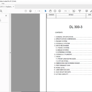 Daewoo Doosan DL 300-3 Wheel Loader Engine Specsheet Manual - PDF DOWNLOAD