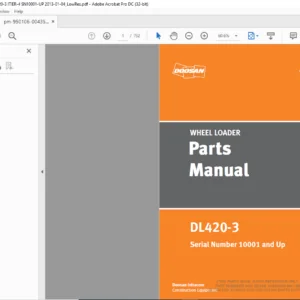 Daewoo Doosan DL 420-3 Wheel Loader Parts Manual 950106-00435AEF - PDF DOWNLOAD