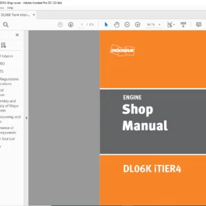 Daewoo Doosan DL06K iTIER4 Wheel Loader Engine Shop Manual 950106-00344 - PDF DOWNLOAD