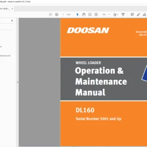 Daewoo Doosan DL160 Wheel Loader Operation & Maintenance Manual - PDF DOWNLOAD