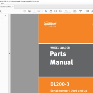 Daewoo Doosan DL200-3 Wheel Loader Parts Manual 950106-00438AEF - PDF DOWNLOAD