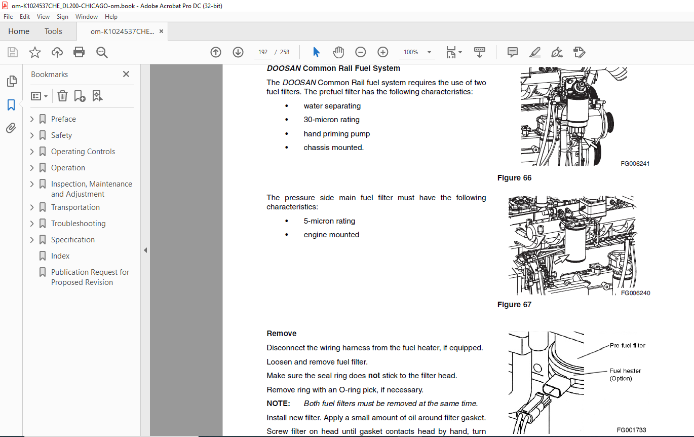 Daewoo Doosan DL200 Wheel Loader Operation & Maintenance Manual ...