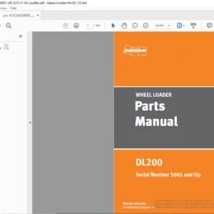 Daewoo Doosan DL200 Wheel Loader Parts Manual K1024536FEF - PDF DOWNLOAD