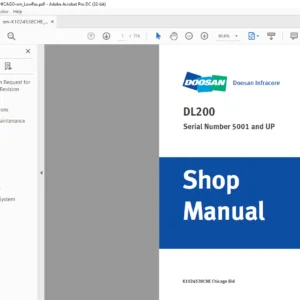 Daewoo Doosan DL200 Wheel Loader Shop Manual K1024538CHE - PDF DOWNLOAD