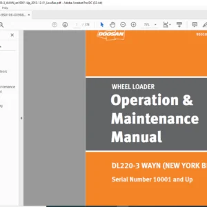 Daewoo Doosan DL220-3 WAYN (NEW YORK BID-21CL) Operation & Maintenance Manual - PDF DOWNLOAD