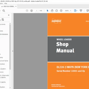 Daewoo Doosan DL220-3 WAYN (NEW YORK BID-21CL) Shop Manual 950106-00989EWAYN-1- PDF DOIWNLOAD