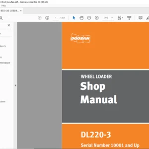 Daewoo Doosan DL220-3 Wheel Loader Shop Manual 950106-00989E - PDF DOWNLOAD