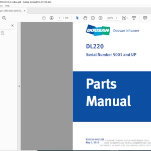 Daewoo Doosan DL220 Wheel Loader Parts Manual 950106-00116EF - PDF DOWNLOAD