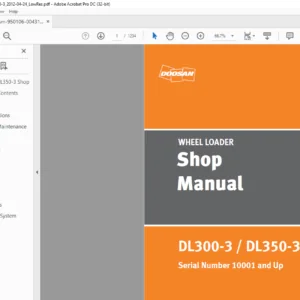 Daewoo Doosan DL300-3 DL350-3 Wheel Loader Shop Manual 950106-00431E - PDF DOWNLOAD