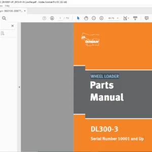 Daewoo Doosan DL300-3 Wheel Loader Parts Manual 950106-00877AEF - PDF DOWNLOAD