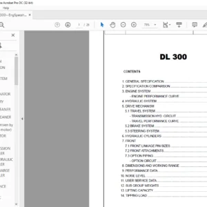 Daewoo Doosan DL300 Wheel Loader Engine Specsheet Manual - PDF DOWNLOAD