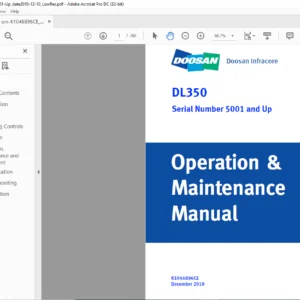Daewoo Doosan DL350 Wheel Loader Operation & Maintenance Manual K1046896CE - PDF DOWNLOAD